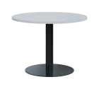 RC 650 - 1 stůl kulatý, deska průměr 1000 mm, síla 25 mm, trubková noha černá, bílá